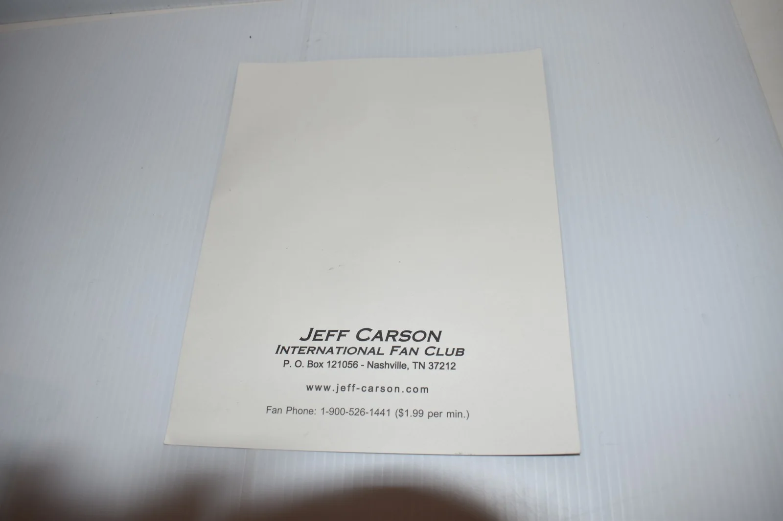 JEFF CARSON 8 X 10" PROMO PHOTO- SIGNED /AUTOGRAPHED (YLG48), image 3