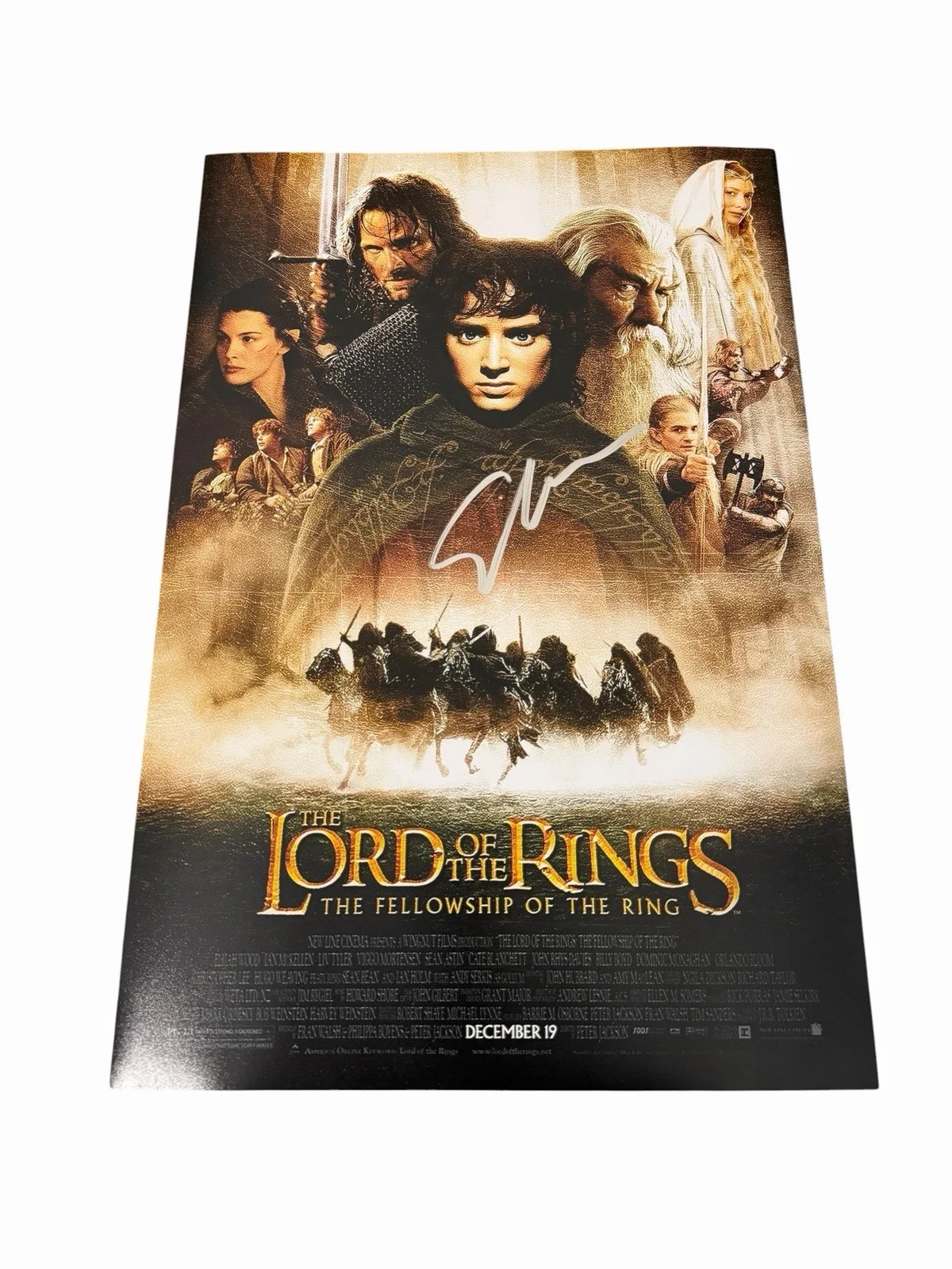 Elijah Wood — ELIJAH WOOD SIGNED AUTOGRAPH LORD OF THE RINGS 12x18 PHOTO MOVIE POSTER w/ PROOF