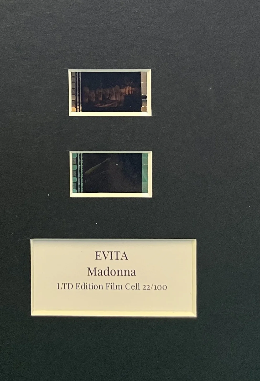 EVITA. Madonna. 35mm Film Cell Mounted Display, image 3