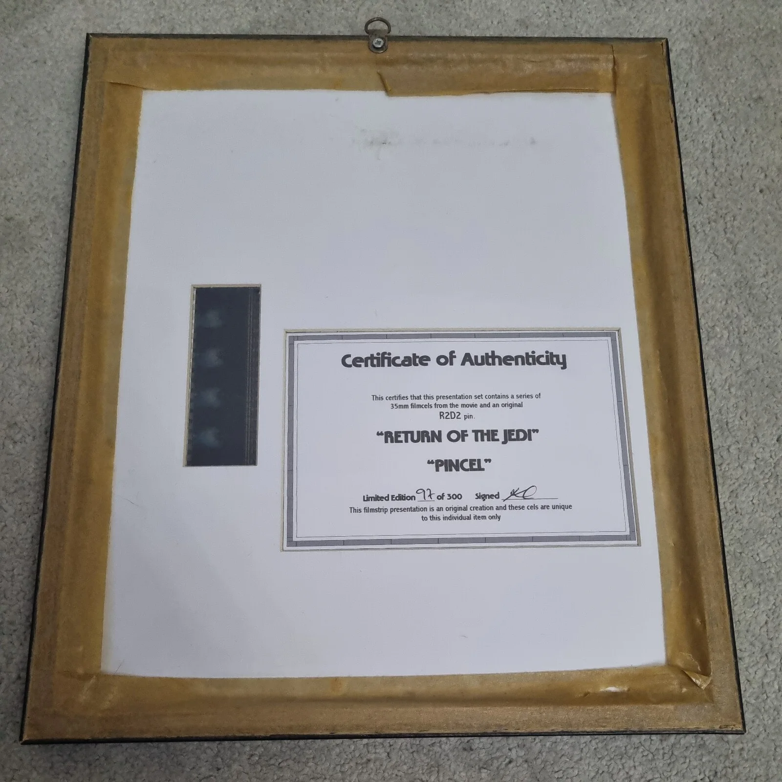 Star Wars Return of the Jedi R2D2 “Pincel” Limited Edition Film Cell 97/300 COA, изображение 5