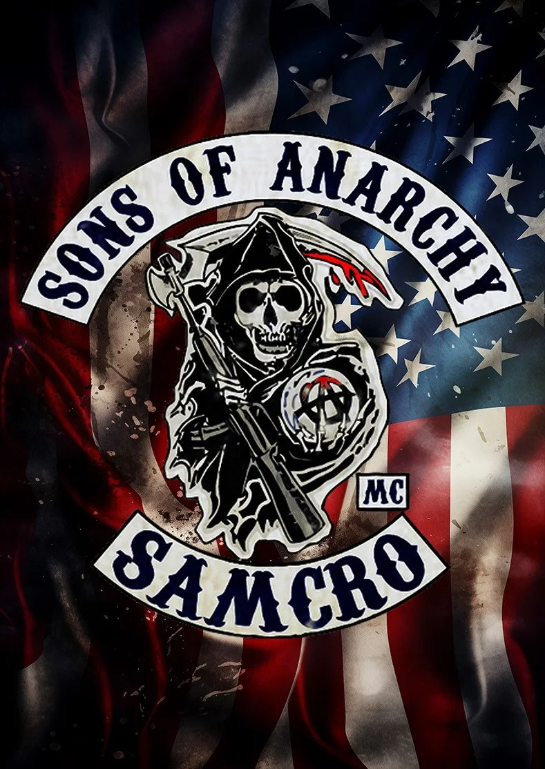 Large A0 A1 A2 A3 A4 A5 Sons Of Anarchy Samcro American USA Flag Wall Art Poster, image 5