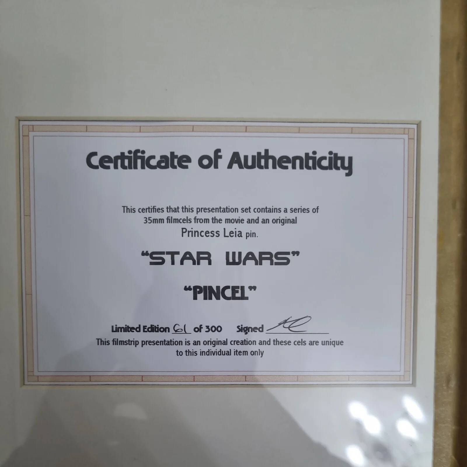 Star Wars Princess Leia “Pincel” Limited Edition Film Cell 61/300 COA, изображение 5