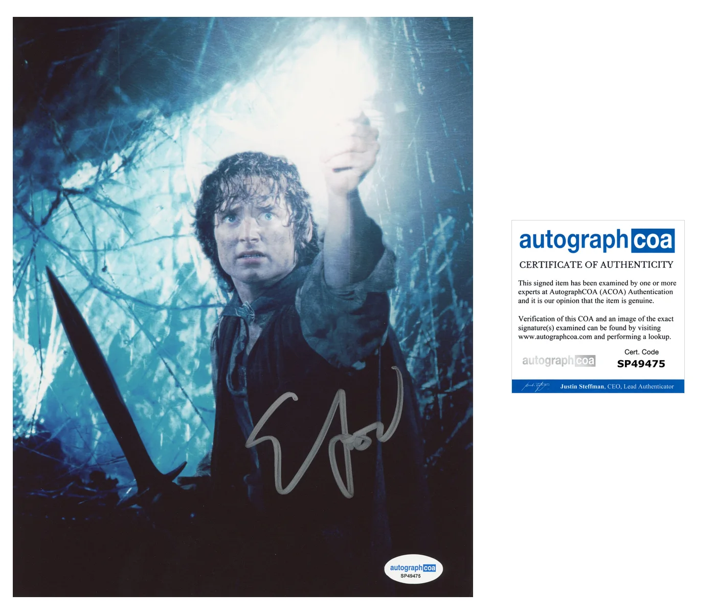 Elijah Wood — Elijah Wood ‘Lord Of The Rings’ Signed 'Frodo' 8x10 Photo ACOA LOTR