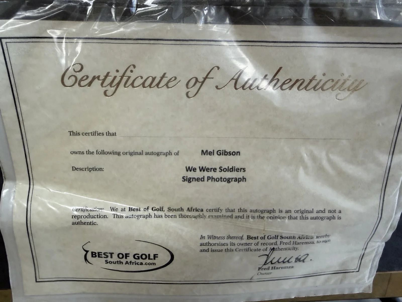 Mel Gibson — MEL GIBSON SIGNED “We were Soldiers” 40” x 20” Movie Poster Autographed w/frame, изображение 4