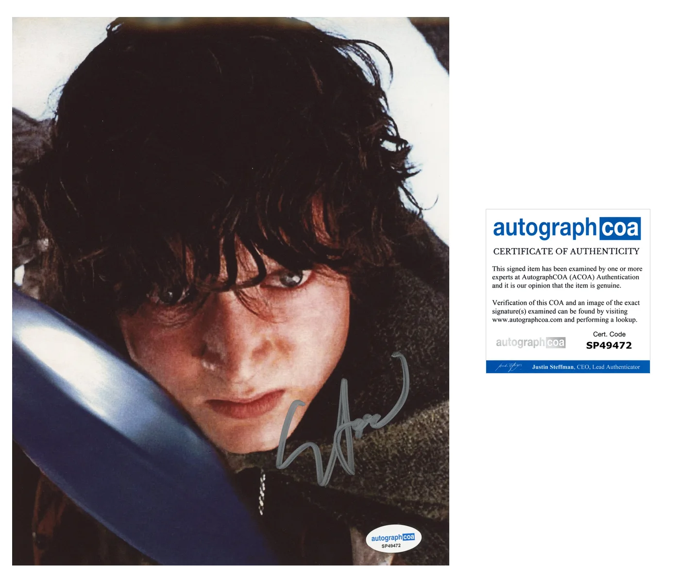 Elijah Wood — Elijah Wood ‘Lord Of The Rings’ Signed 'Frodo' 8x10 Photo ACOA LOTR