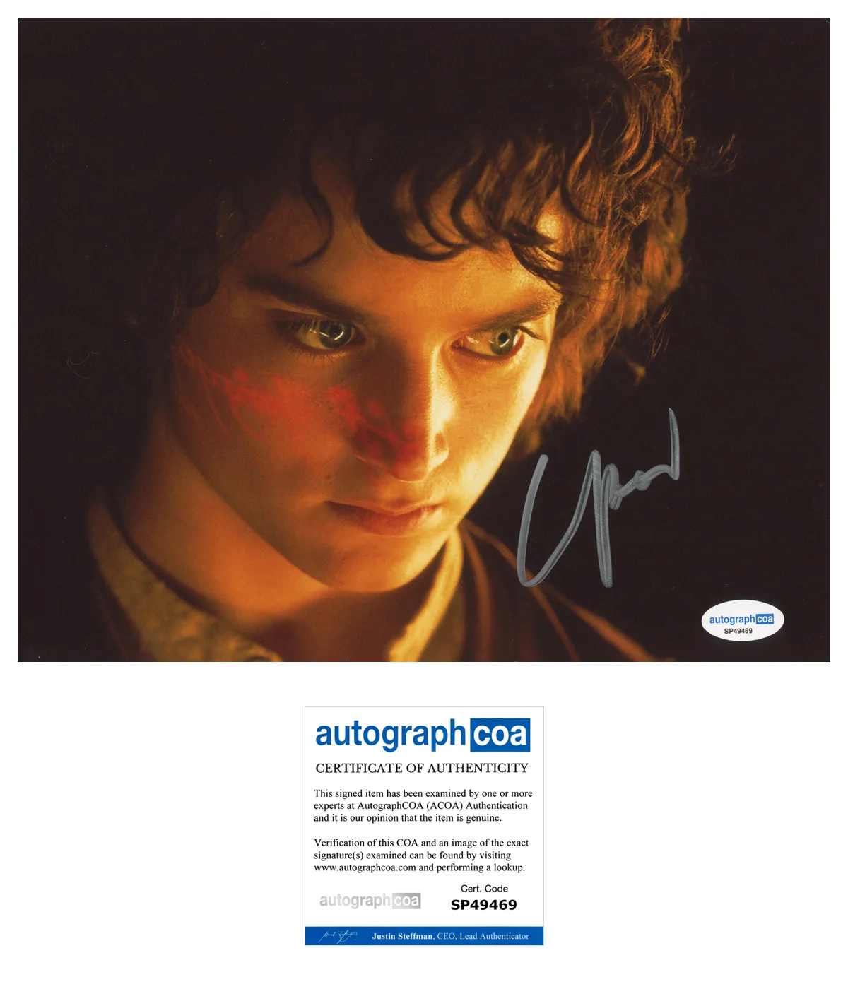 Elijah Wood — Elijah Wood ‘Lord Of The Rings’ Signed 'Frodo' 8x10 Photo ACOA LOTR