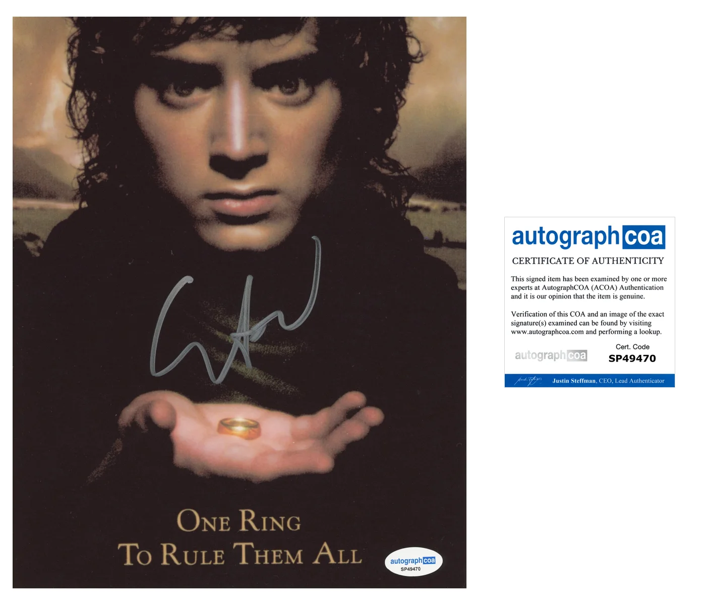 Elijah Wood — Elijah Wood ‘Lord Of The Rings’ Signed 'Frodo' 8x10 Photo ACOA LOTR