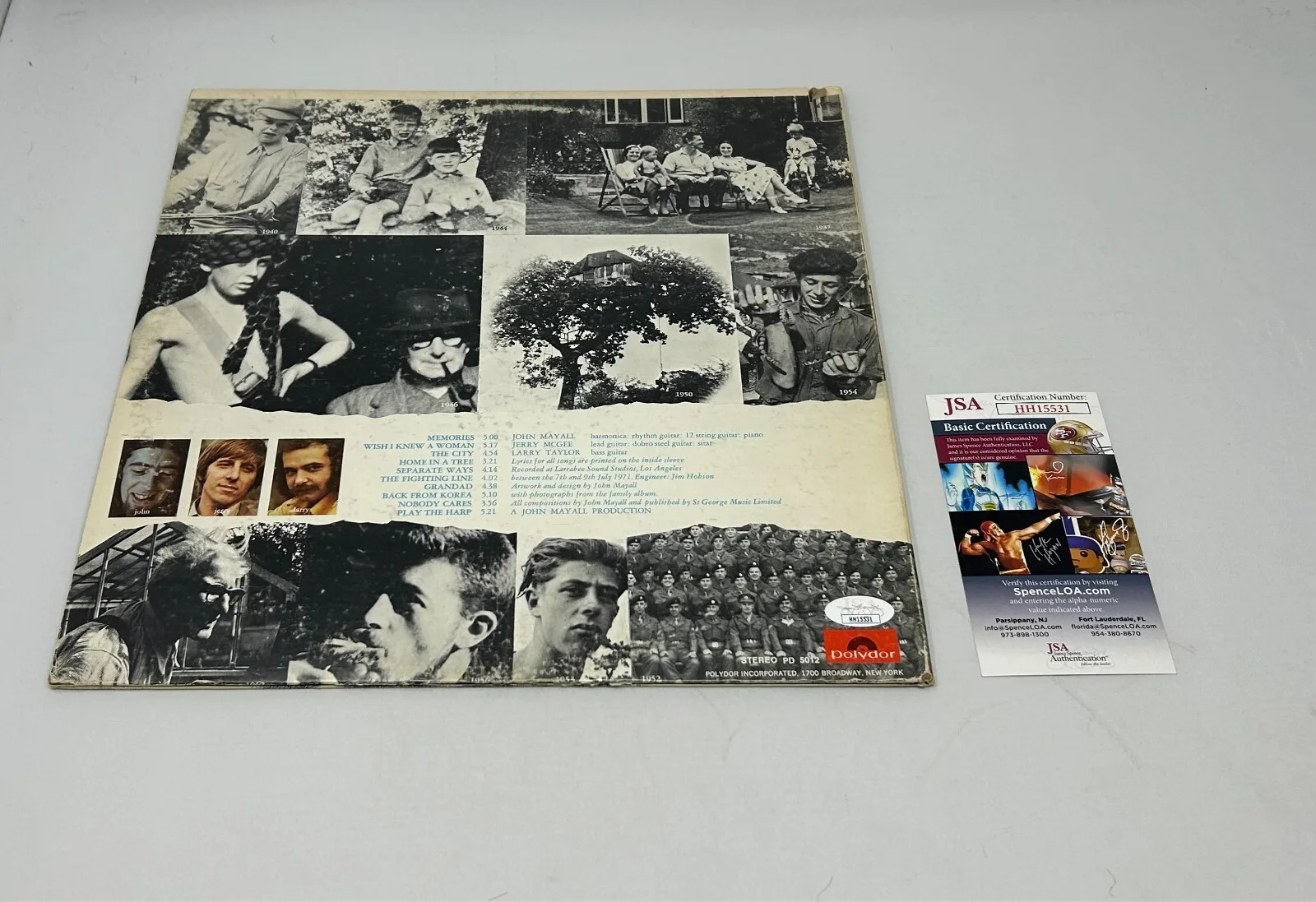 Larry Taylor signed John Mayall Memories Album JSA COA, изображение 2