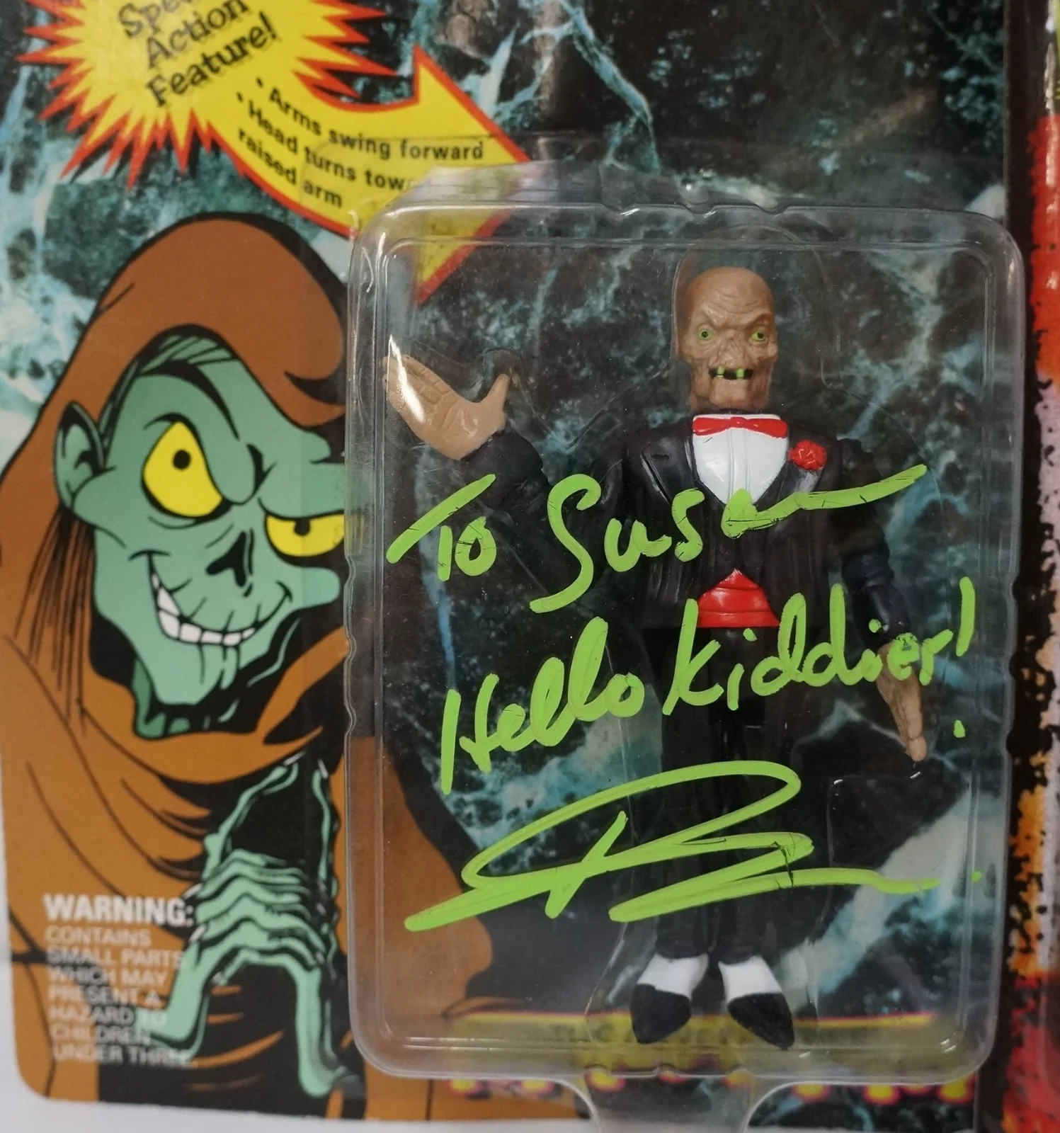 Lot of 2 Vintage Autographed Action Figures Cryptkeeper & WWE Mankind, image 2