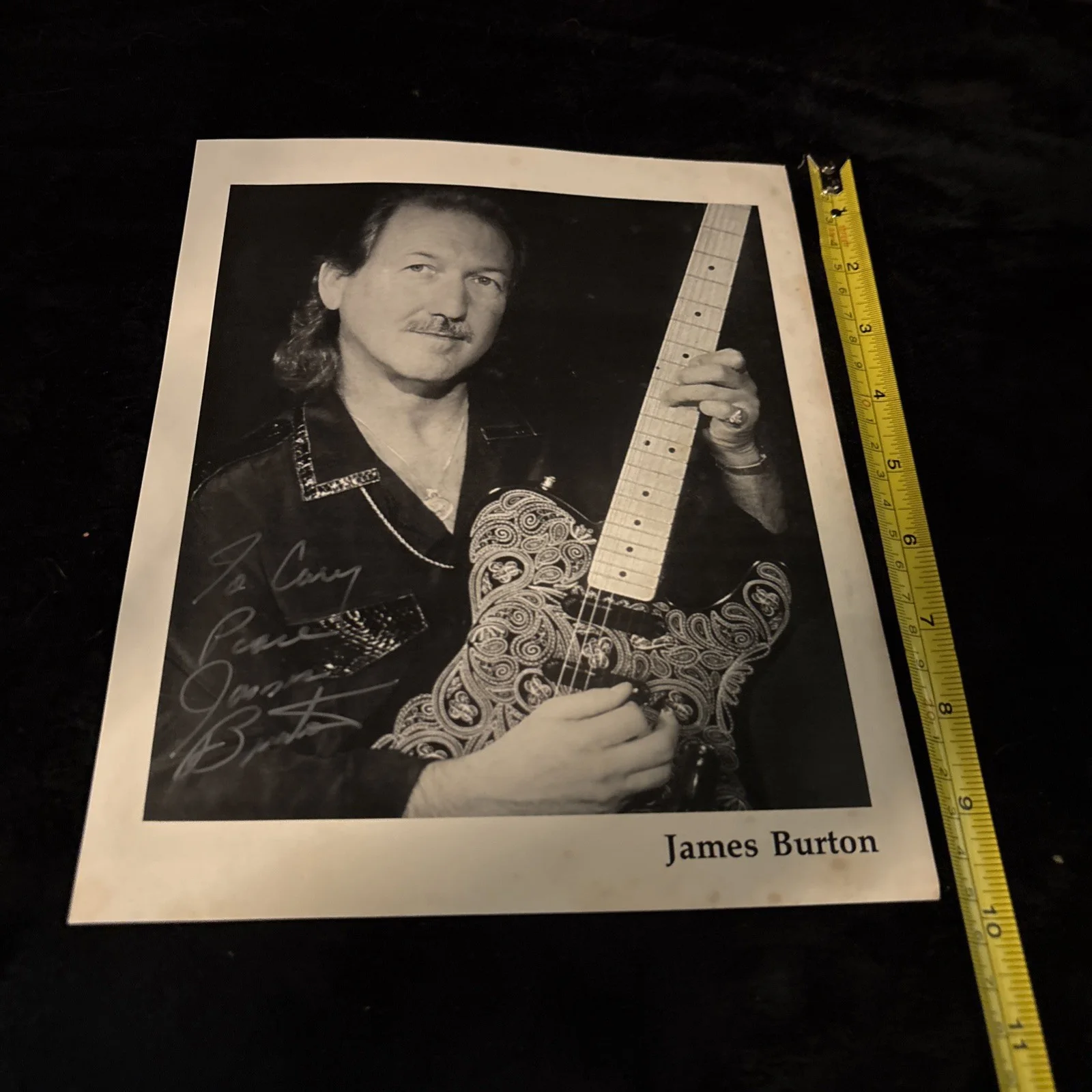 James Burton Signed 8x10 Black and White Photo Autograph, изображение 5