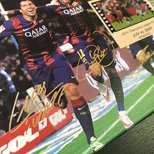 Framed Soccer Photo - Messi, Suarez, Neymar Signed Picture with 35mm Film Displa, изображение 3