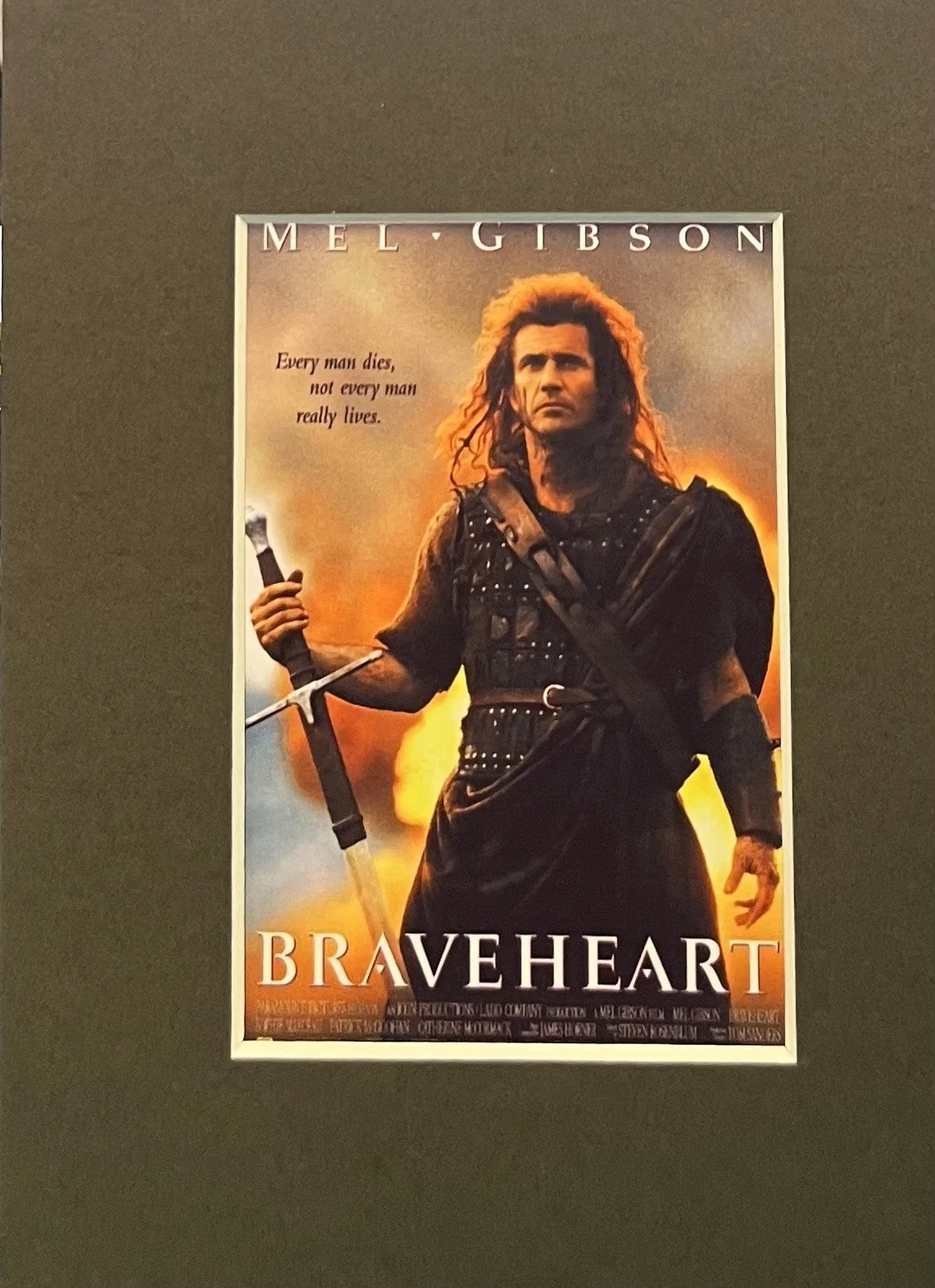 BRAVEHEART. Mel Gibson. 35mm Film Cell Mounted Display, изображение 2