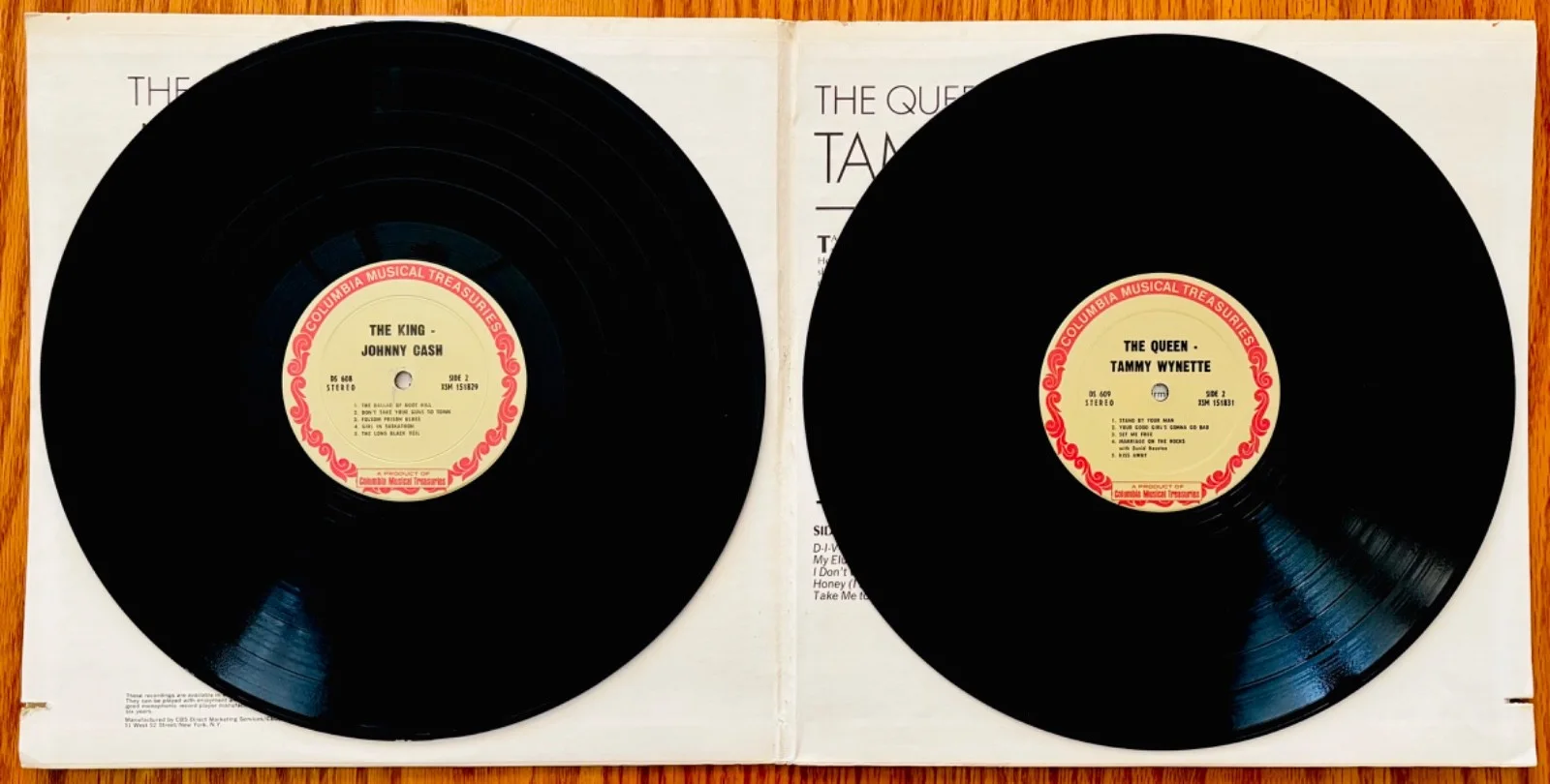 JOHNNY CASH • Signed THE KING - THE QUEEN Promo/DJ Double Album~Tammy Wynette, изображение 2