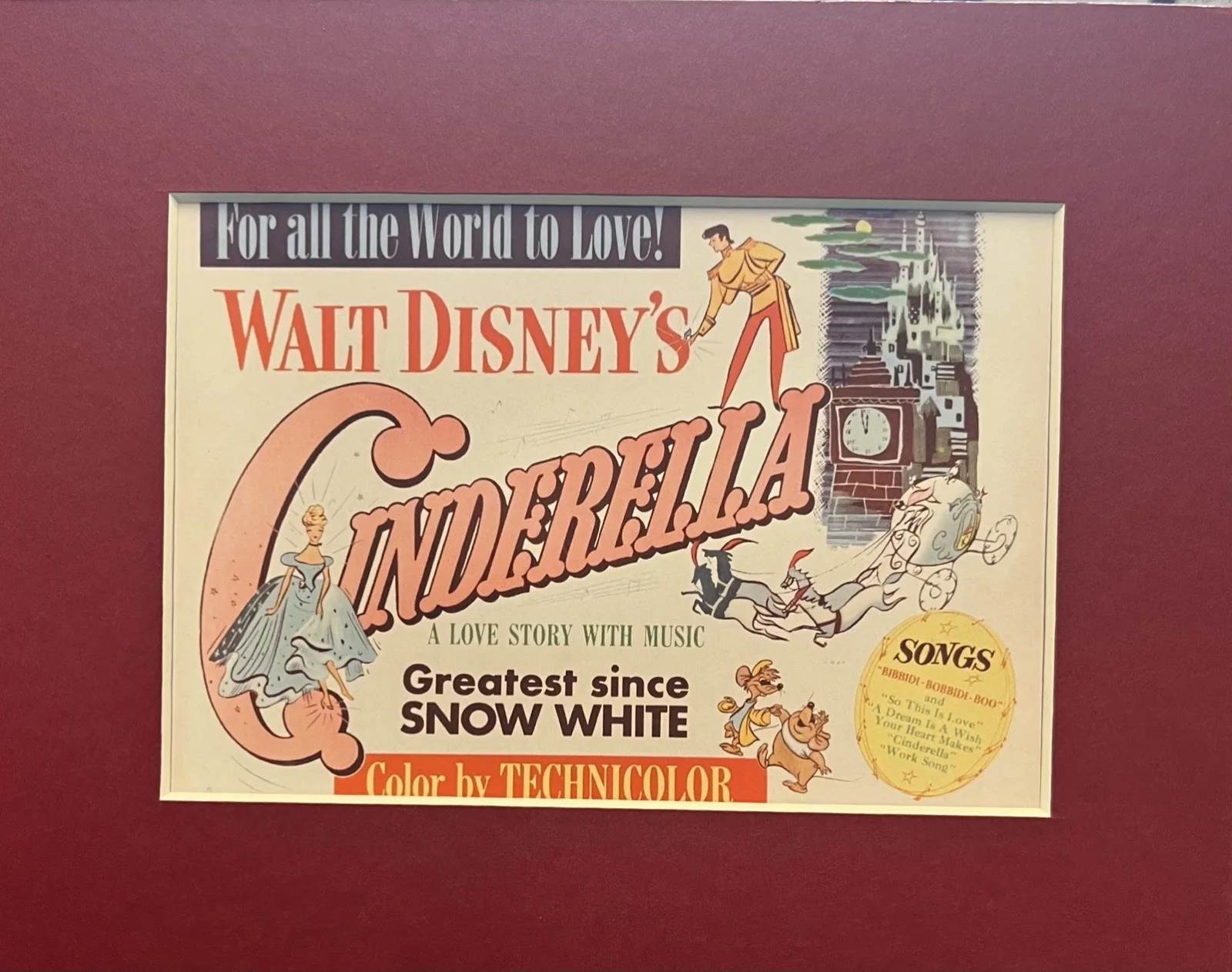 CINDERELLA . 35mm Film Cell Mounted Display, image 2