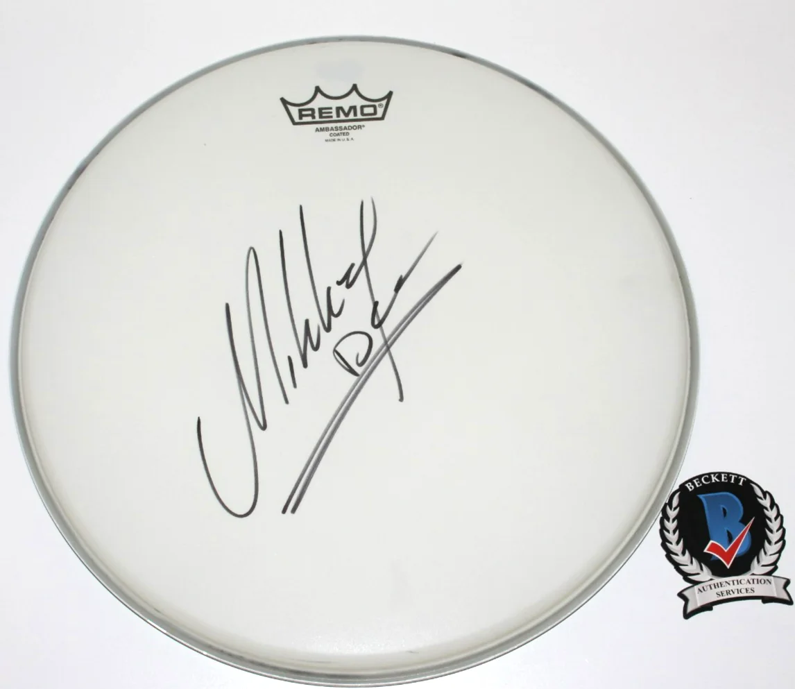 MIKKEY DEE SIGNED 12" REMO DRUMHEAD BECKETT COA MOTORHEAD DRUMMER SCORPIONS, image 2