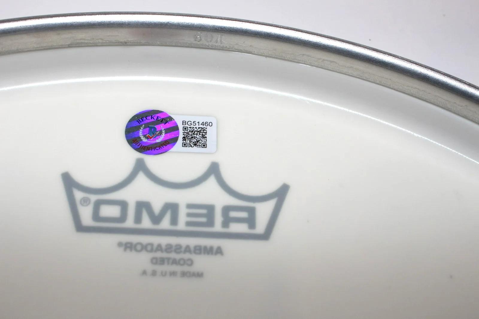 MIKKEY DEE SIGNED 12" REMO DRUMHEAD BECKETT COA MOTORHEAD DRUMMER SCORPIONS, image 3