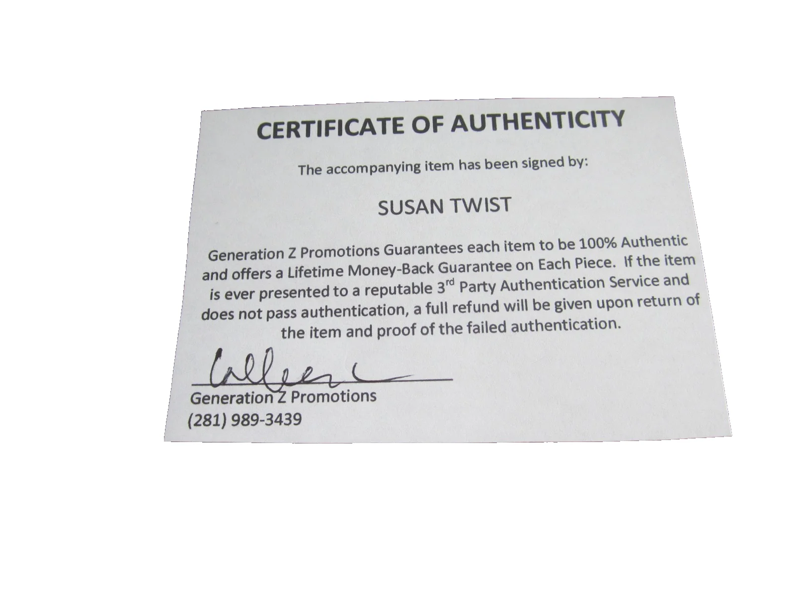 Susan Twist — Susan Twist Actress Autographed Signed 8X10 Photo "Doctor Who" Susan Triad, изображение 3