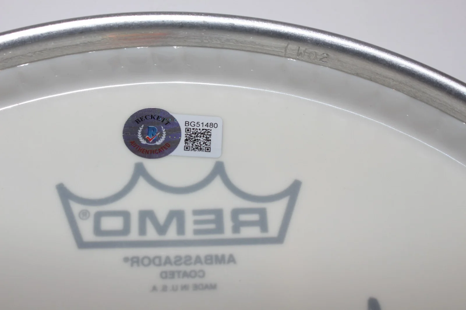 JOSH FREESE NINE INCH NAILS DRUMMER SIGNED 10" REMO DRUMHEAD BECKETT COA DEVO+, изображение 3