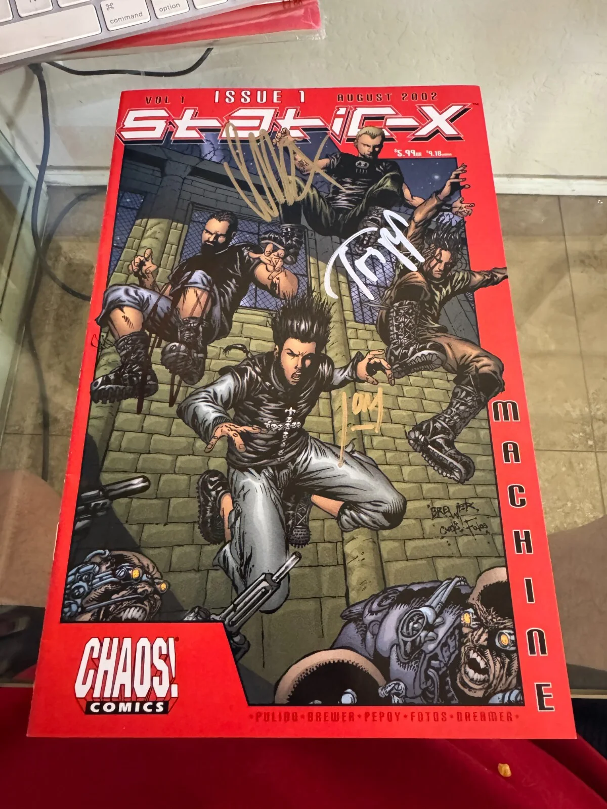 VERY RARE - STATIC-X CHAOS MUSIC COMICS #1 AUTOGRAPHED - W/CD -, image 2