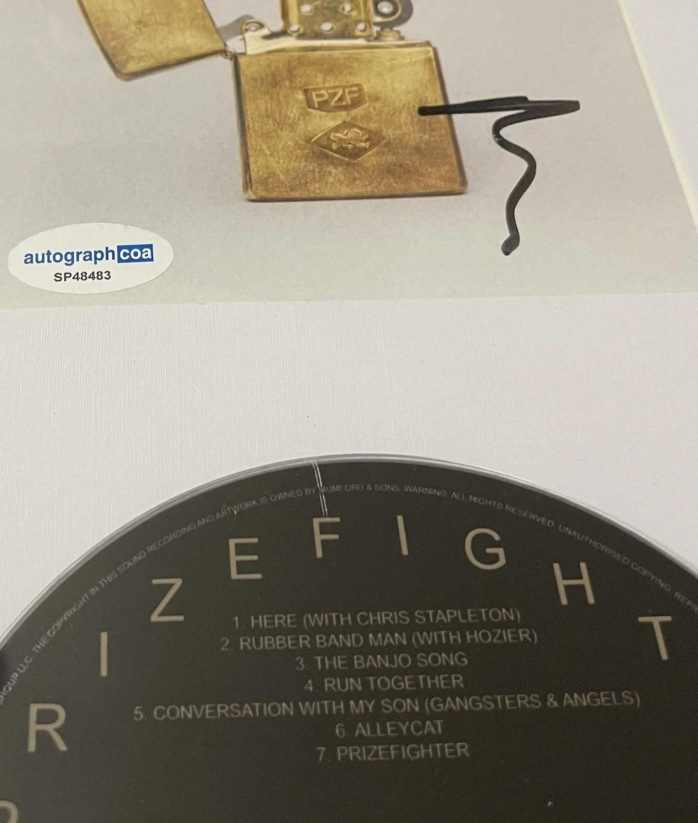 Mumford And Sons Signed Autographed Prizefighter Framed CD ACOA, image 2