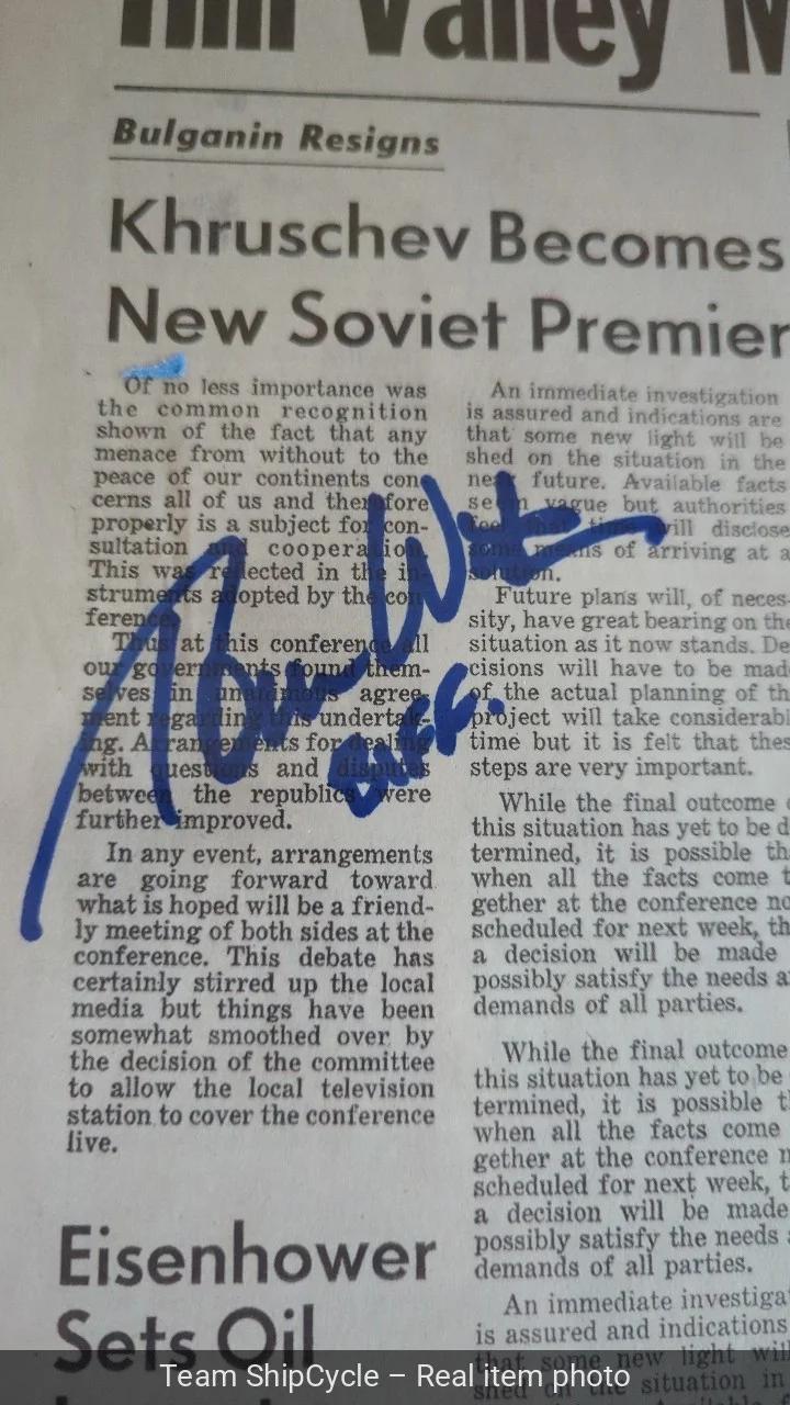TOM WILSON BACK TO THE FUTURE SIGNED SPAPER PROP AUTOGRAPH BECKETT BAS C G2U, image 3