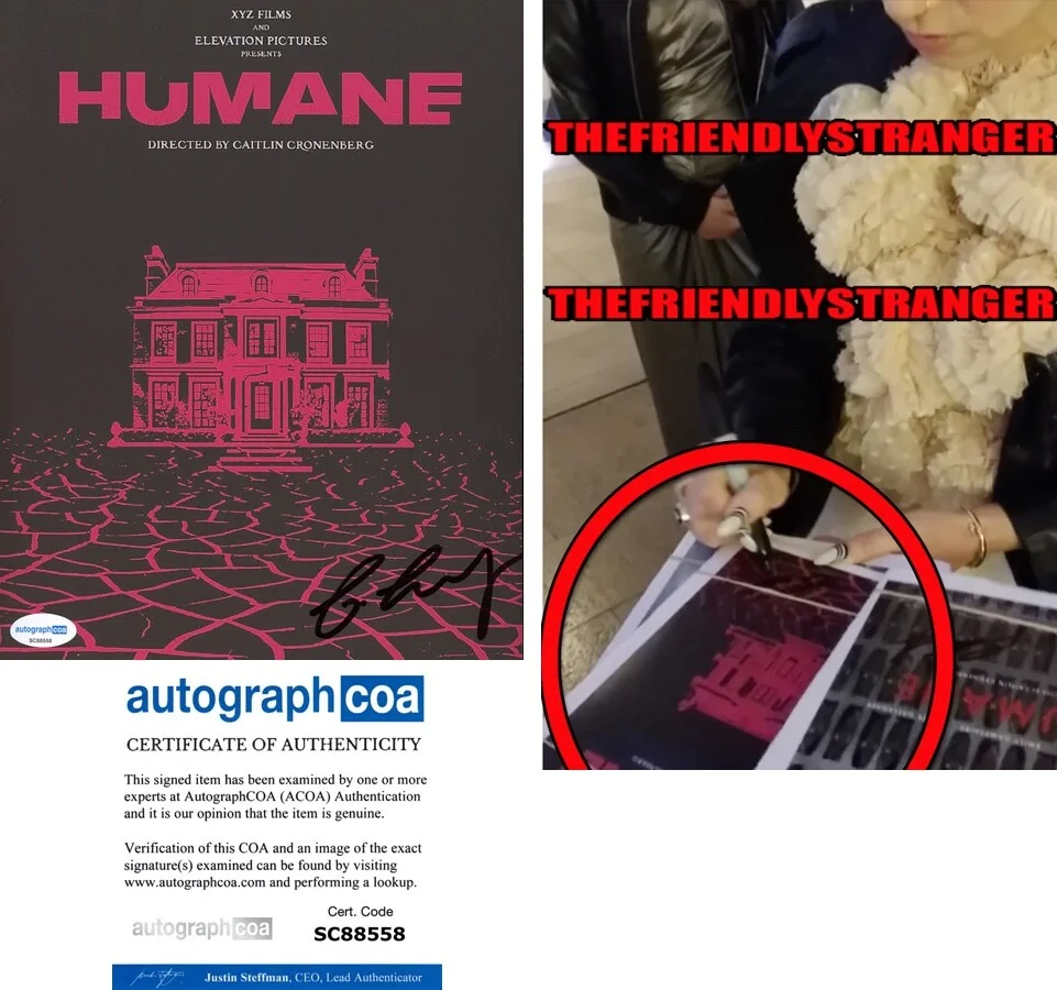 Caitlin Cronenberg — Caitlin Cronenberg signed "HUMANE" 8x10 Photo a EXACT PROOF Director ACOA COA