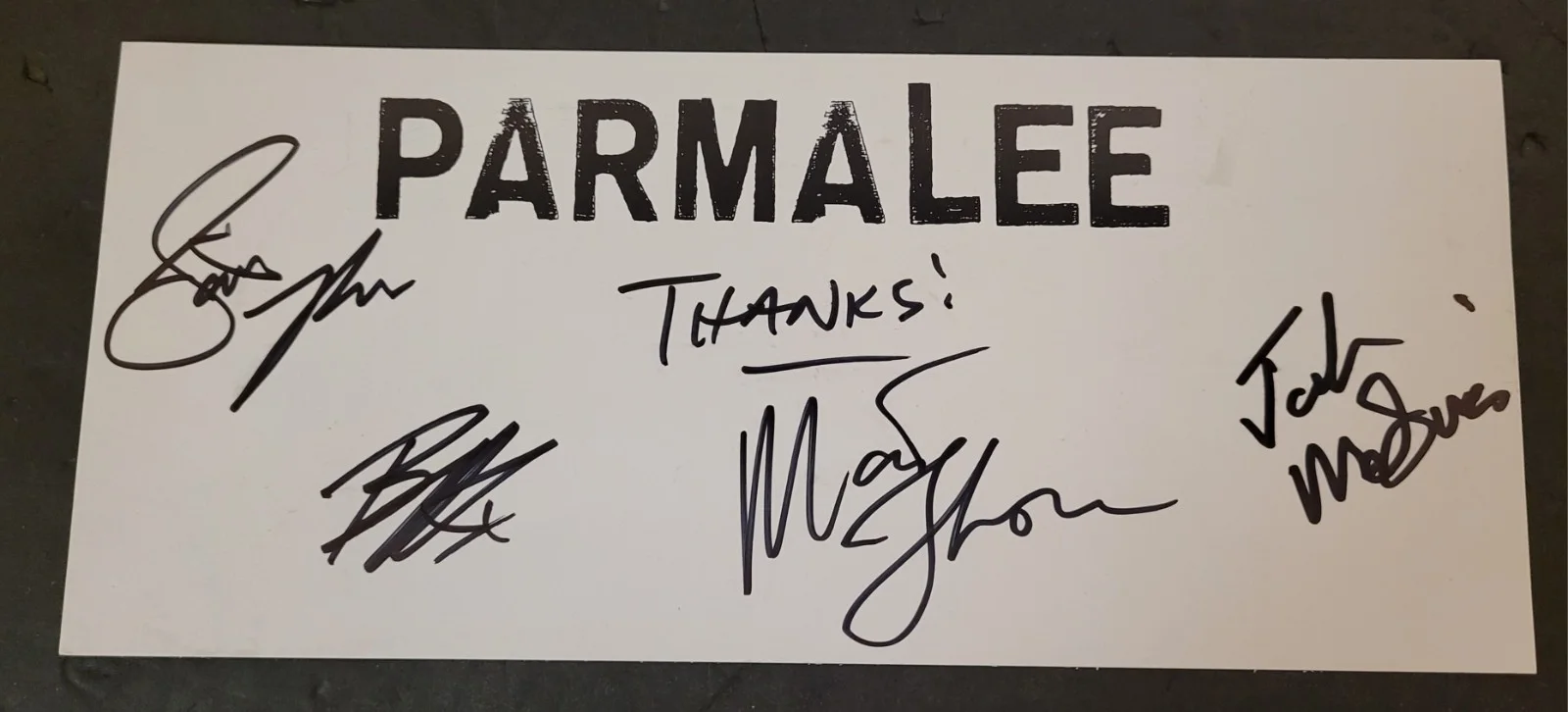 Parmalee Band Autographed Signed 9.25"x4" Card & 6.25"x2" Parmalee 27861 Sticker, изображение 3