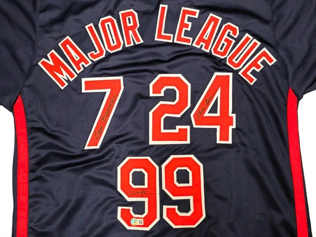Sheen Bernsen Berenger Signed Navy Blue Major League Baseball Jersey BAS, изображение 2