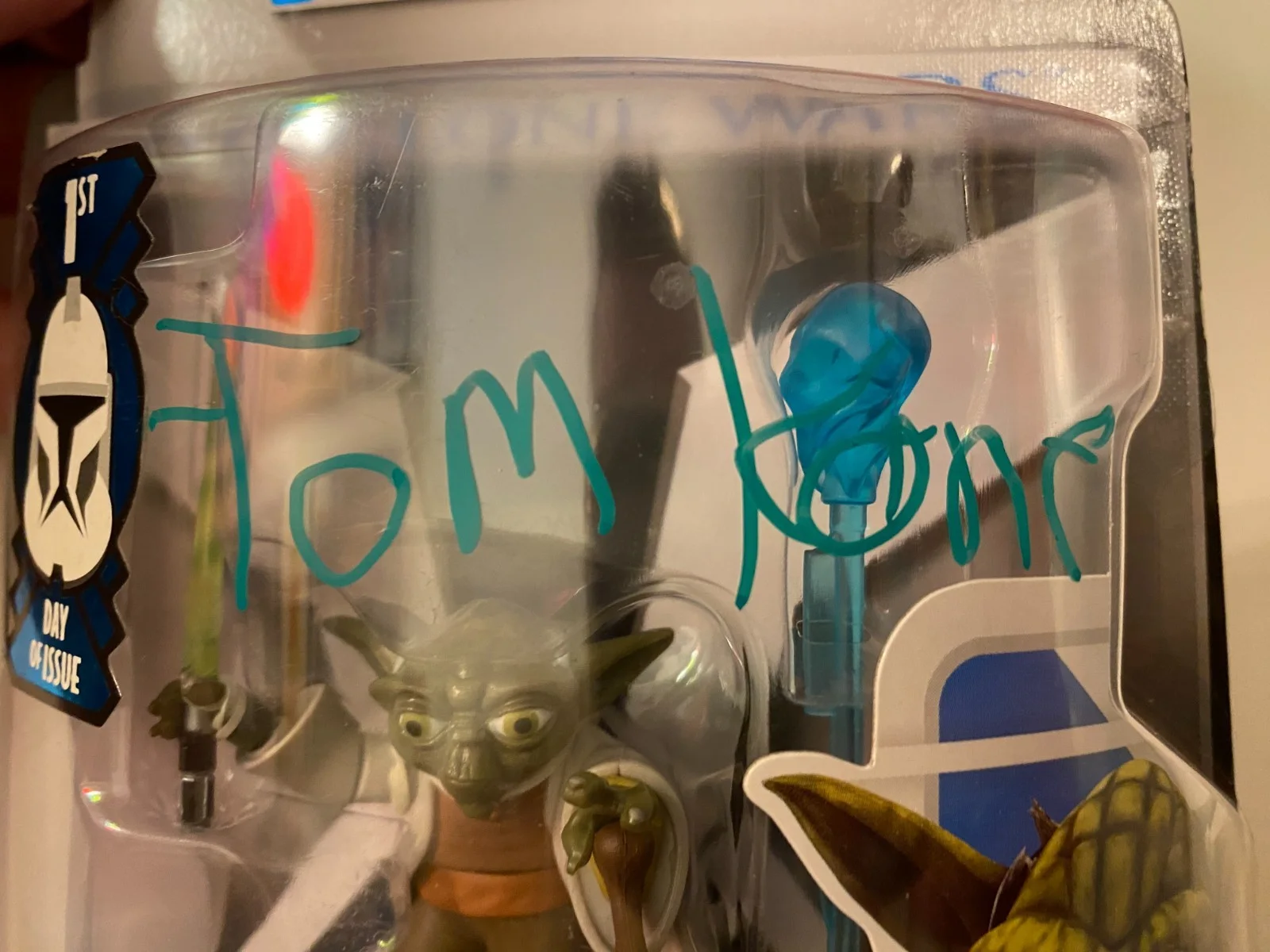 Tom Kane — Star Wars - Yoda action figure signed by Tom Kane - JSA COA, image 2
