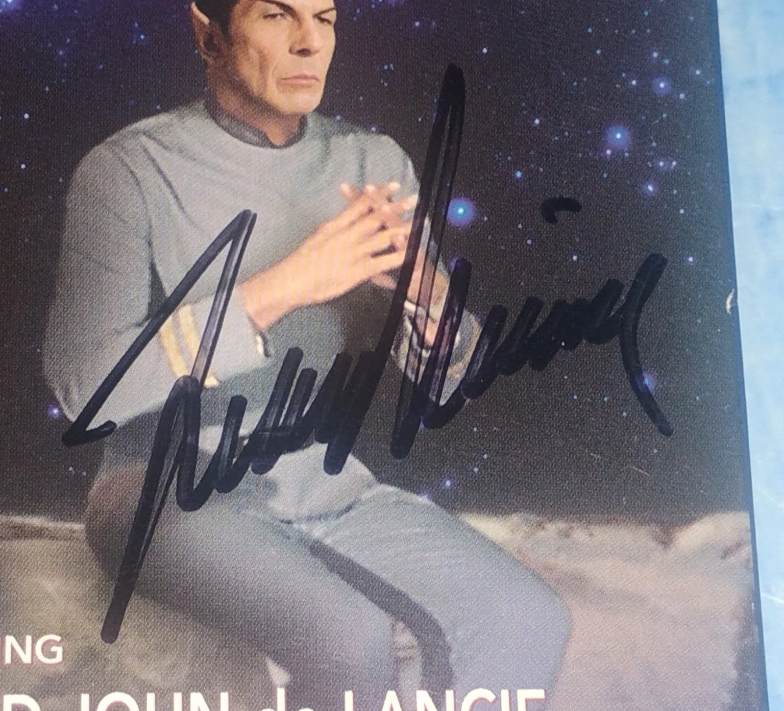 Leonard Nimoy & John De Lancie Spock vs Q Signed JSA COA Star Trek NO TARIFFS, image 3