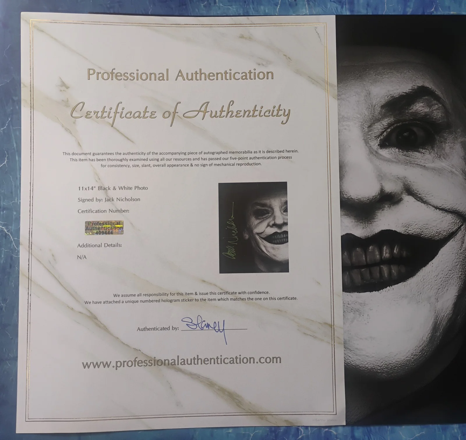 Jack Nicholson Hand Signed Autograph 11x14 Photo COA The Joker NO US TARIFFS, изображение 4