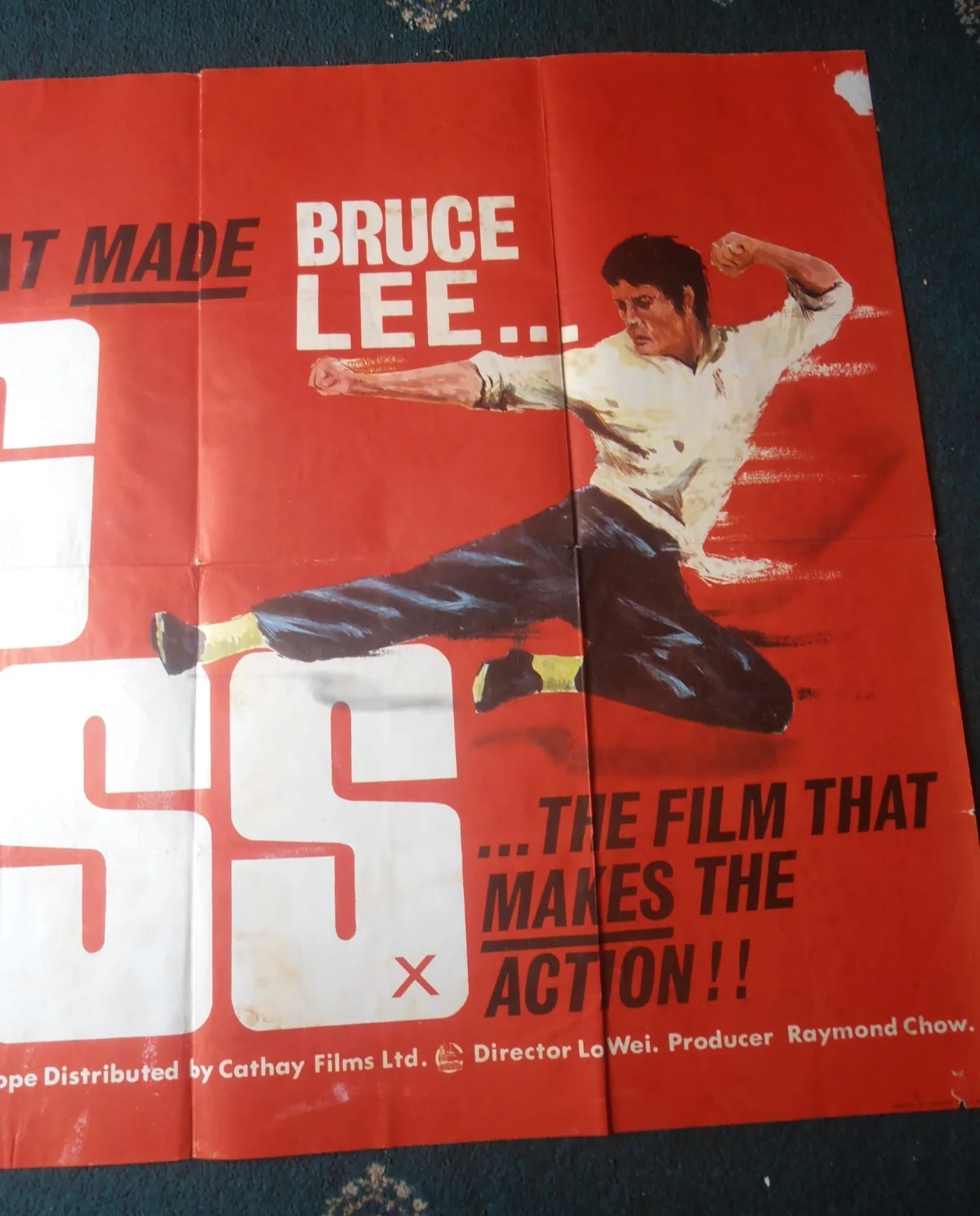 BRUCE LEE BIG BOSS(1973)30''x 40''UK QUAD POSTER - RARE DIFFERENT ARTWORK, изображение 4