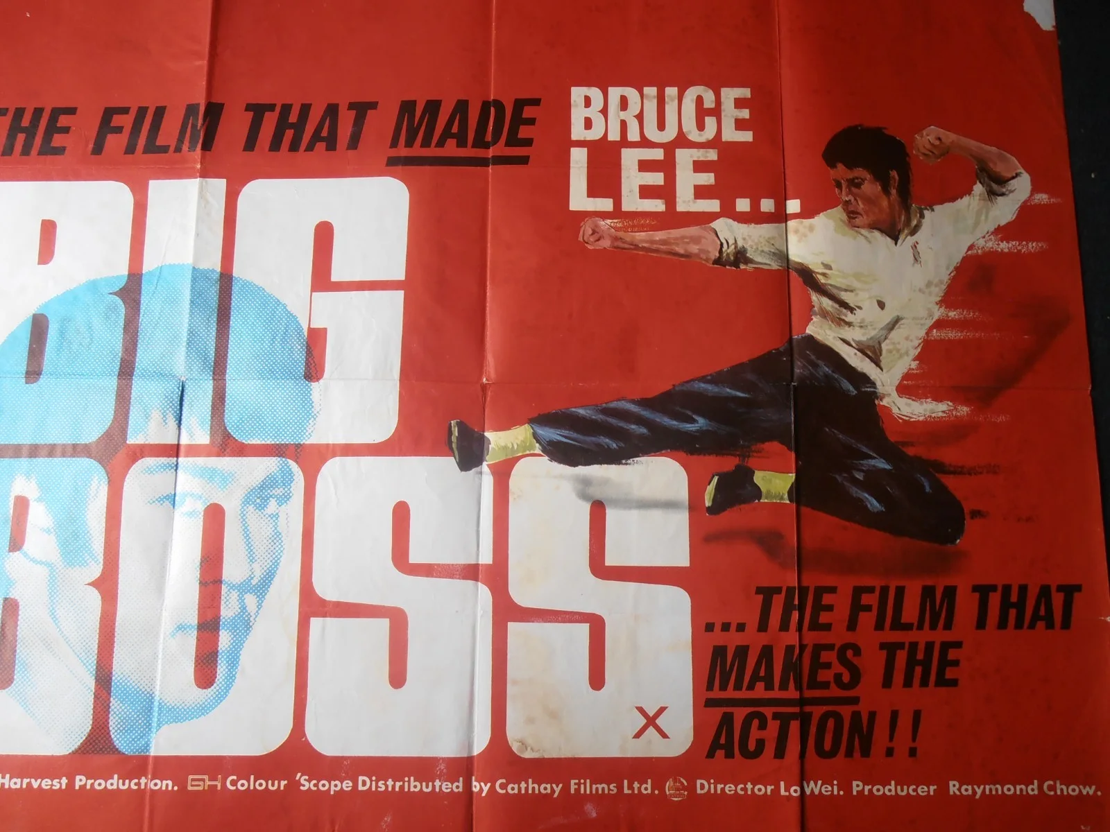 BRUCE LEE BIG BOSS(1973)30''x 40''UK QUAD POSTER - RARE DIFFERENT ARTWORK, изображение 5