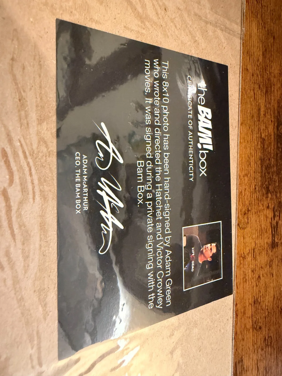 Adam Green — Victor Crawley: Bam Box Horror Certified 8x10 photo - Adam Green Autographed, изображение 2