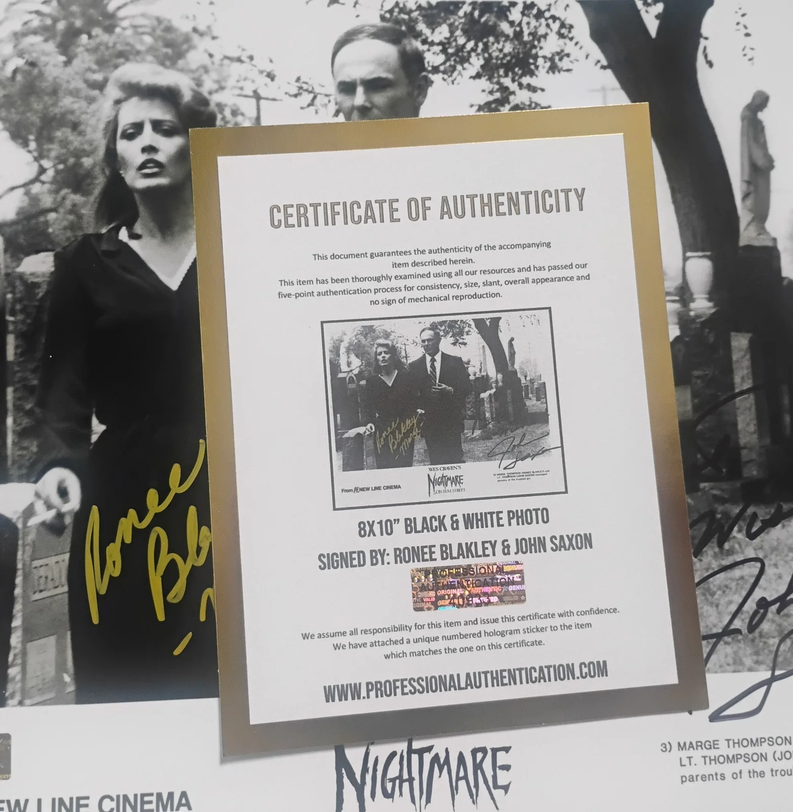 John Saxon & Ronee Blakley Signed 8x10 Photo COA Nightmare On Elm St NO TARIFFS, изображение 5