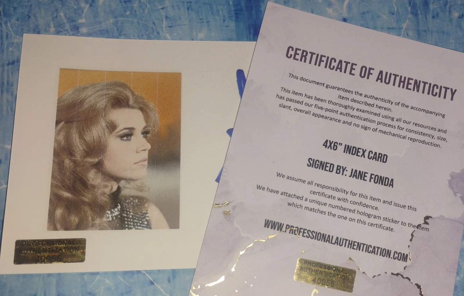 Jane Fonda Hand Signed Autograph Index Card COA - NO US TARIFFS, image 4