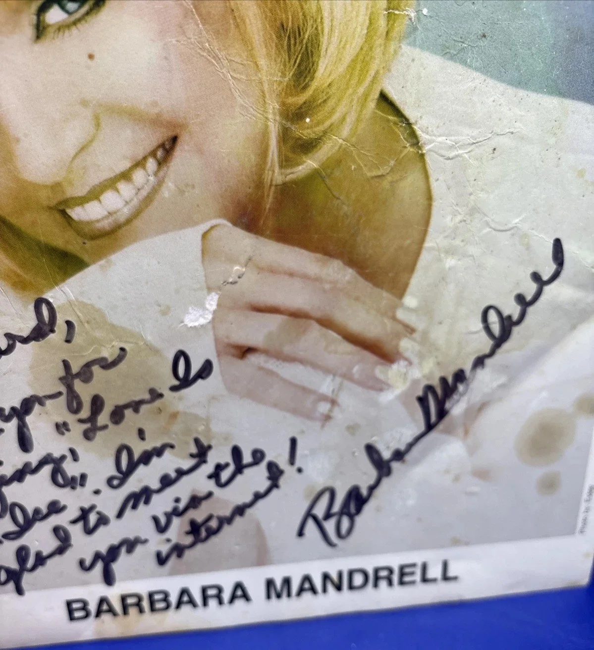 Barbara Mandrell — Barbara Mandrell Autographed 8x10 “Thank You For Playing Love Is Thin Ice” WORN, изображение 4