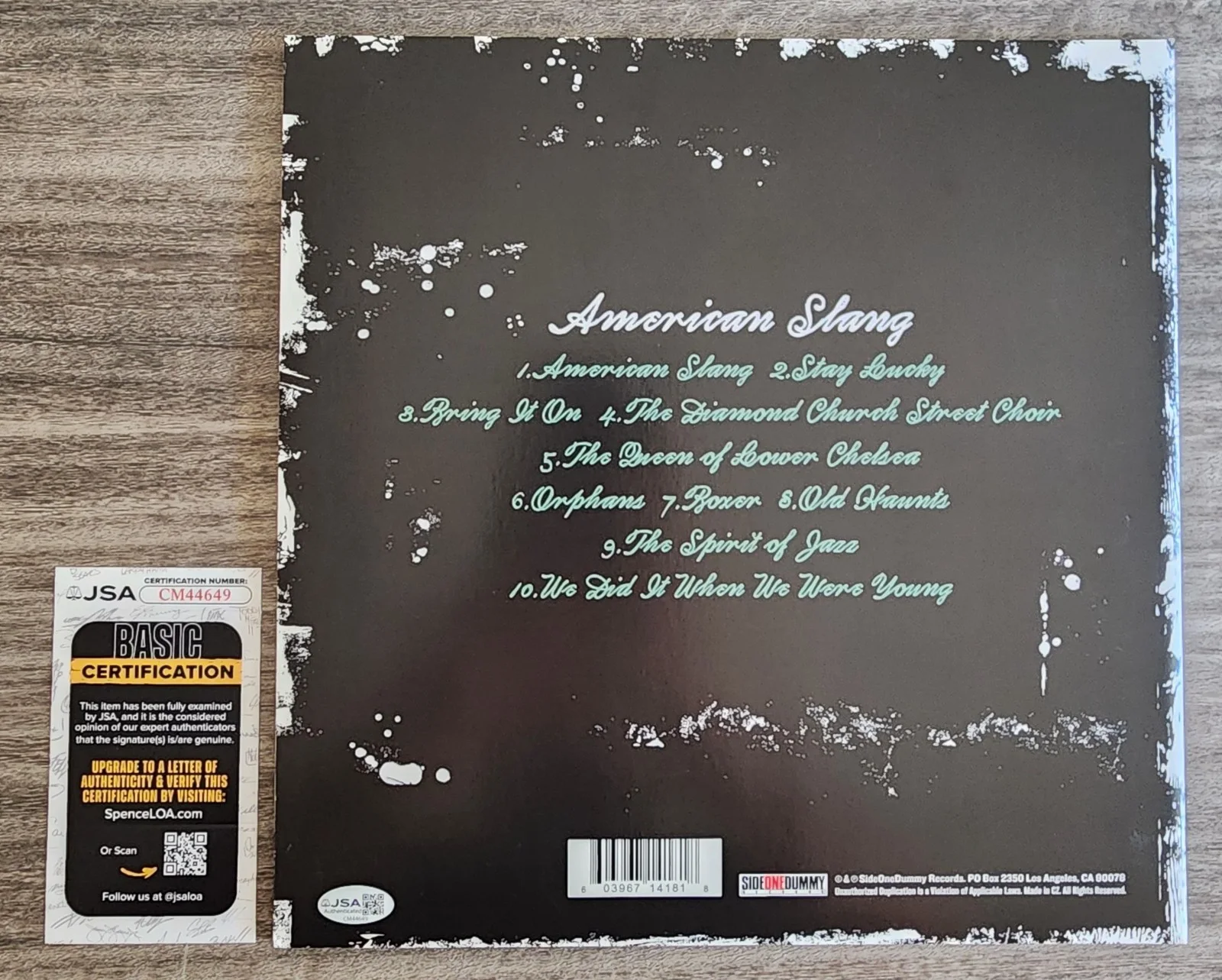 The Gaslight Anthem Signed American Slang Vinyl Record LEGEND JSA, изображение 2