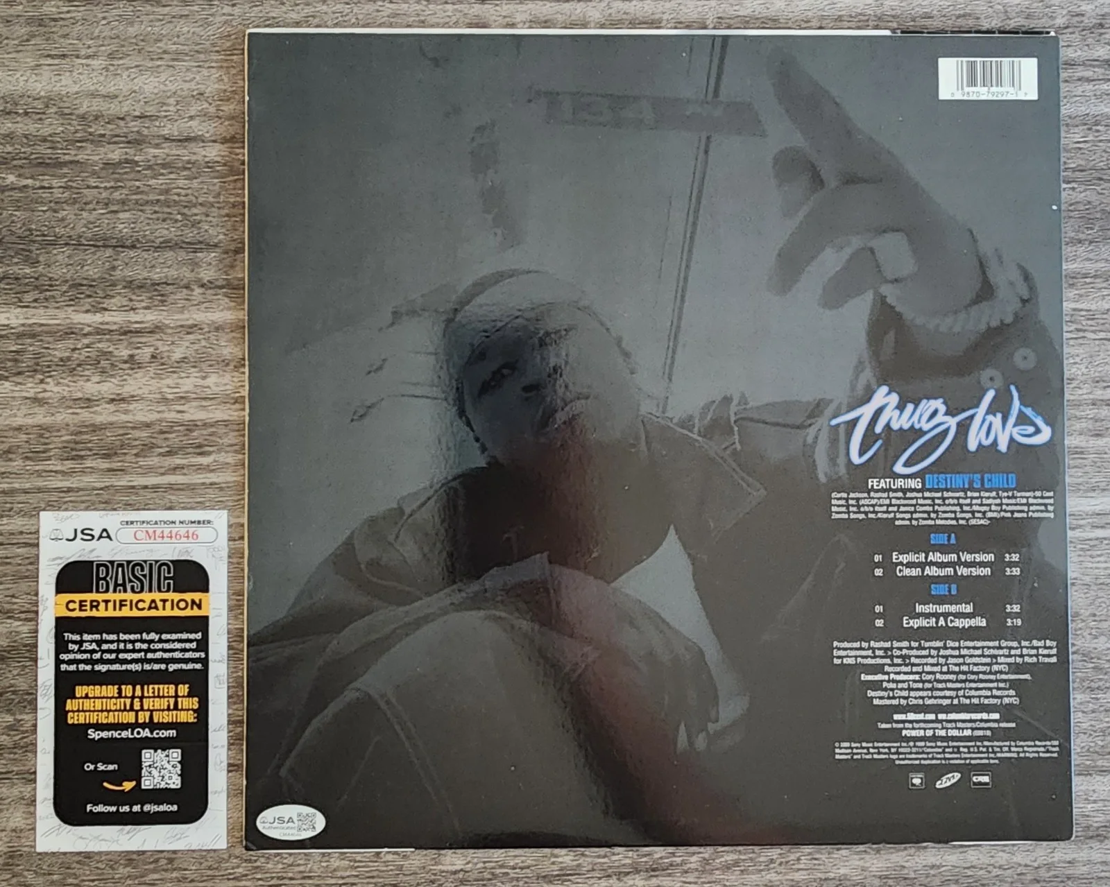 50 Cent Signed Thug Love 12" Vinyl Record Curtis Jackson Rapper Rap LEGEND JSA, image 3