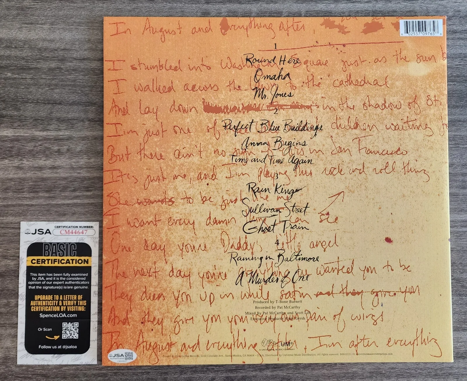 Adam Duritz Signed Counting Crows - August And Everything After Vinyl Record JSA, image 3