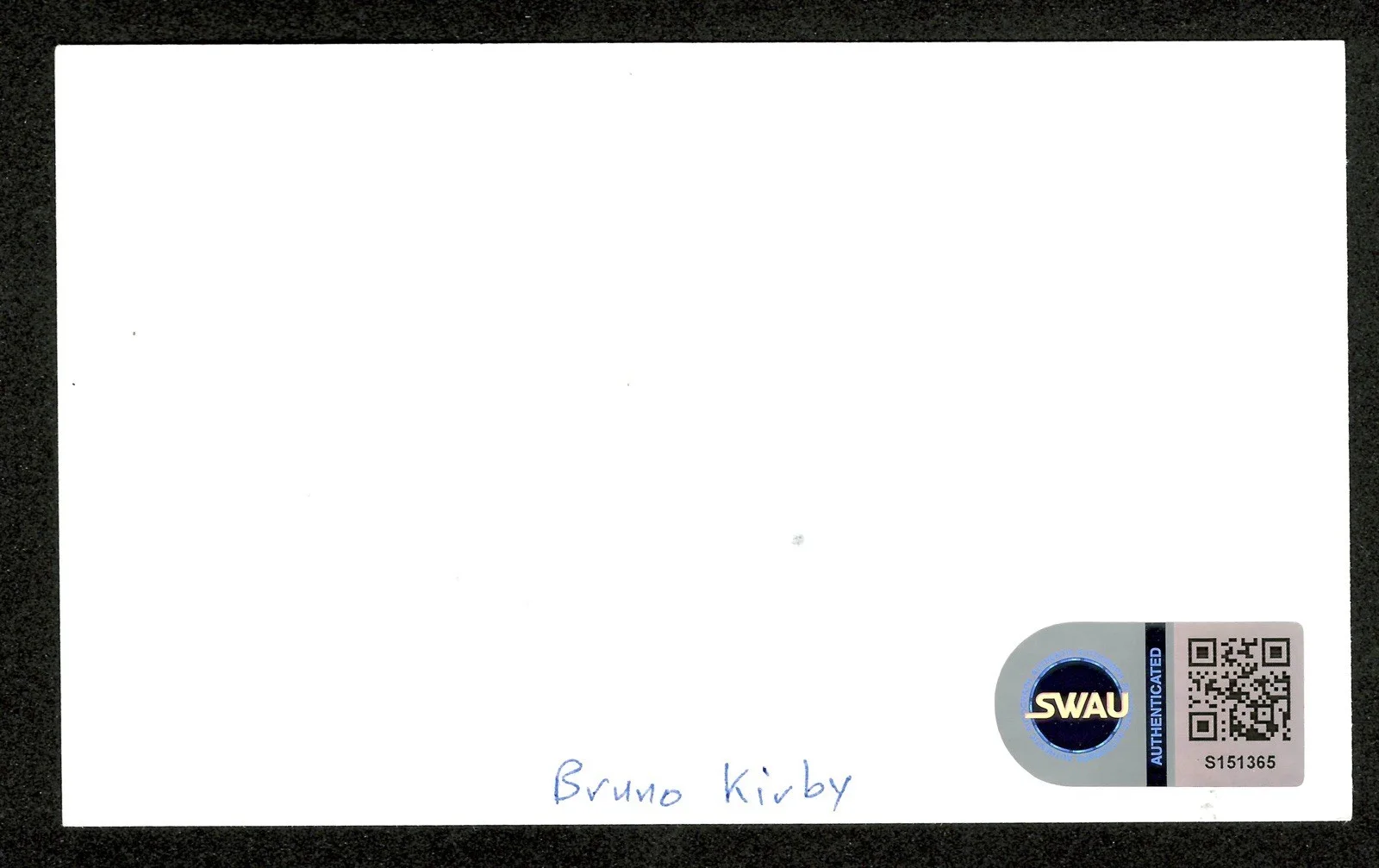 Bruno Kirby Signed Autographed 3x5 Card SWAU Cert When Harry Met Sally, изображение 2