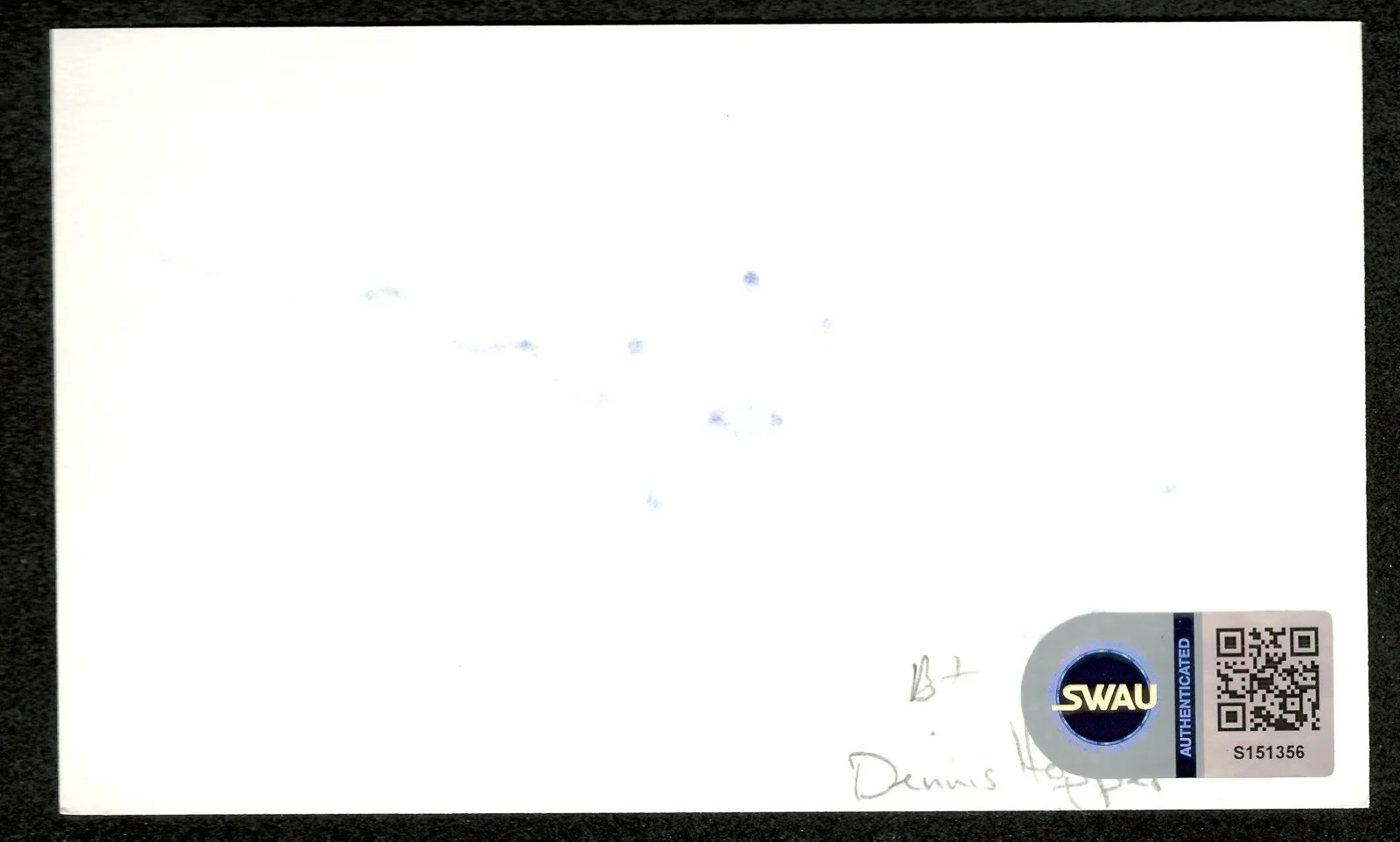 Dennis Hopper Signed Autographed 3x5 Card SWAU Cert Speed Easy Rider, изображение 2