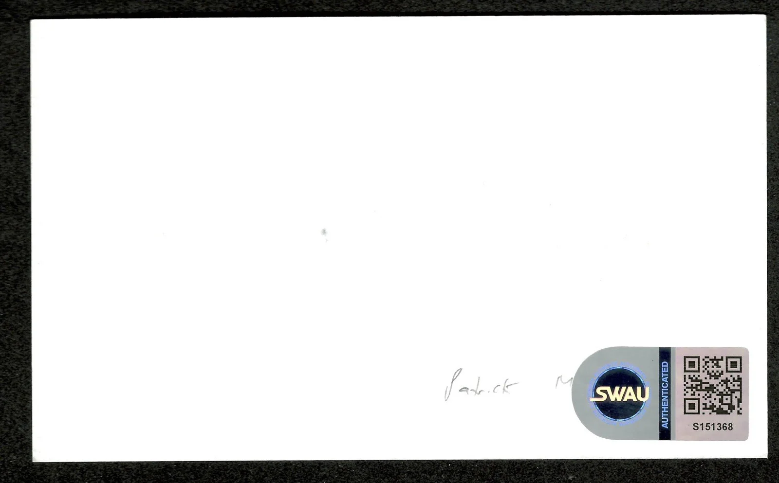Patrick McGoohan Signed Autographed 3x5 Card SWAU Cert Braveheart, image 2