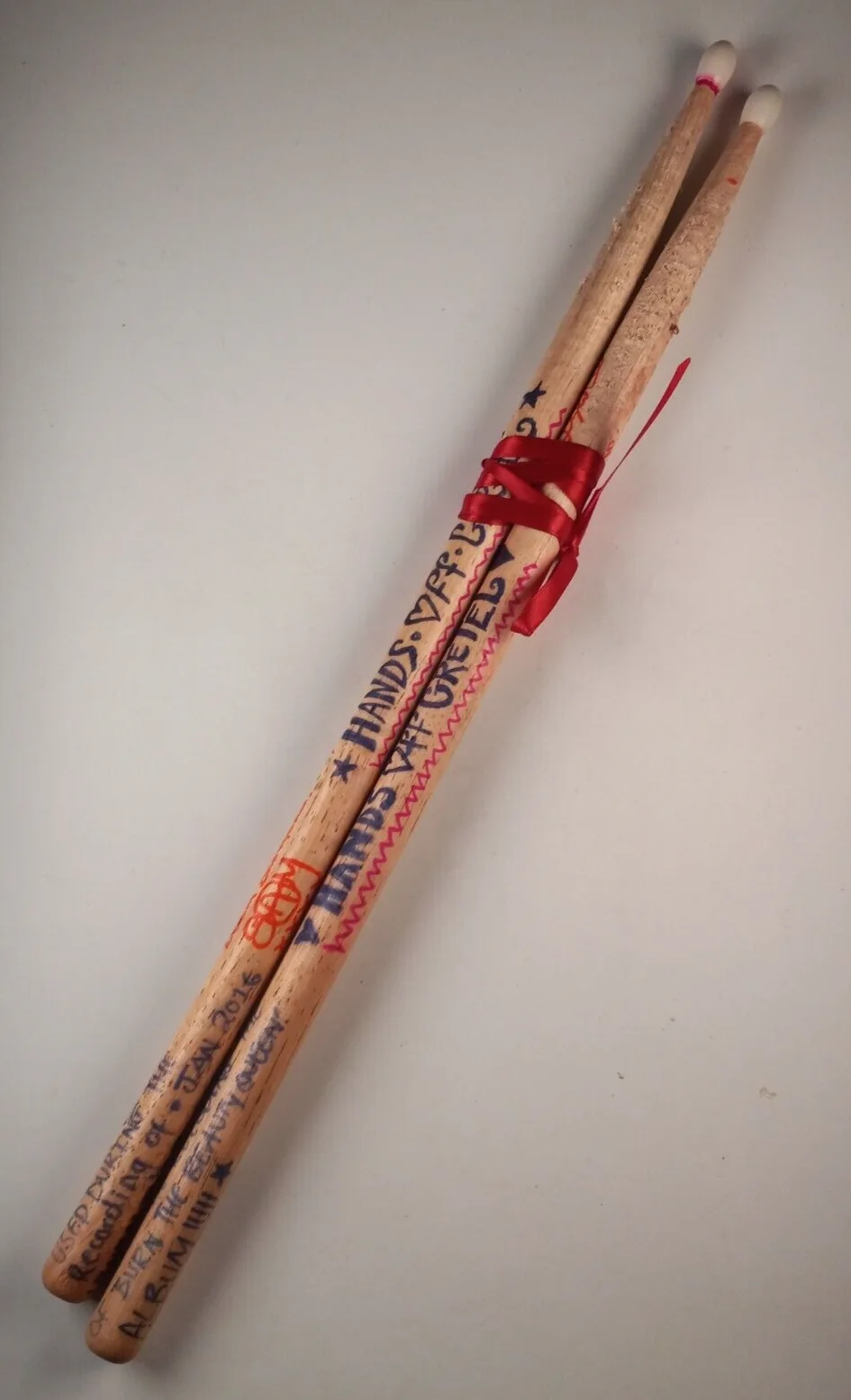HANDS OFF GRETEL - Band Signed Drumsticks - 2016 Burn The Beauty Queen Album Rec, image 2