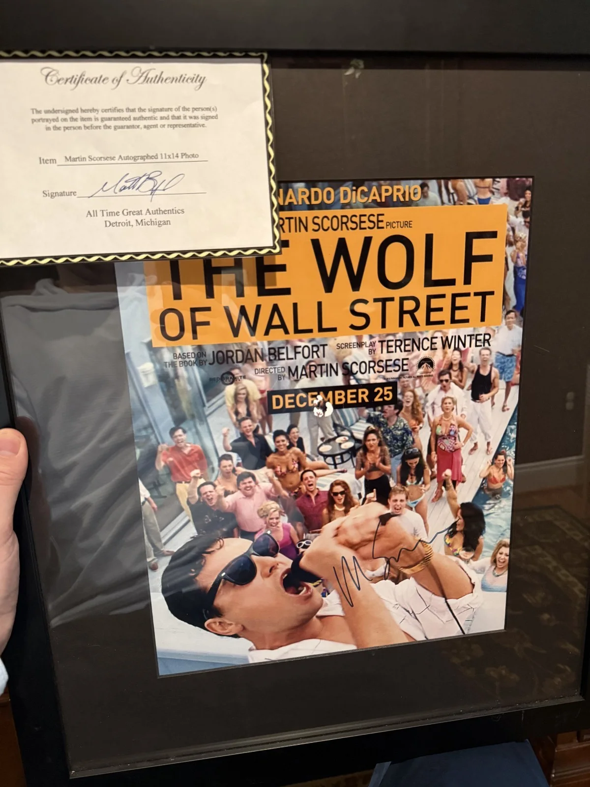 Martin Scorsese — Martin Scorsese Signed Autographed The Wolf Of Wall Street 11x17 Poster COA, изображение 3