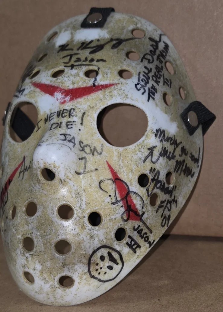 Friday the 13th Jason Voorhees Cast Autographed 1:1 Mask Kane Hodder Tom Savini, image 4