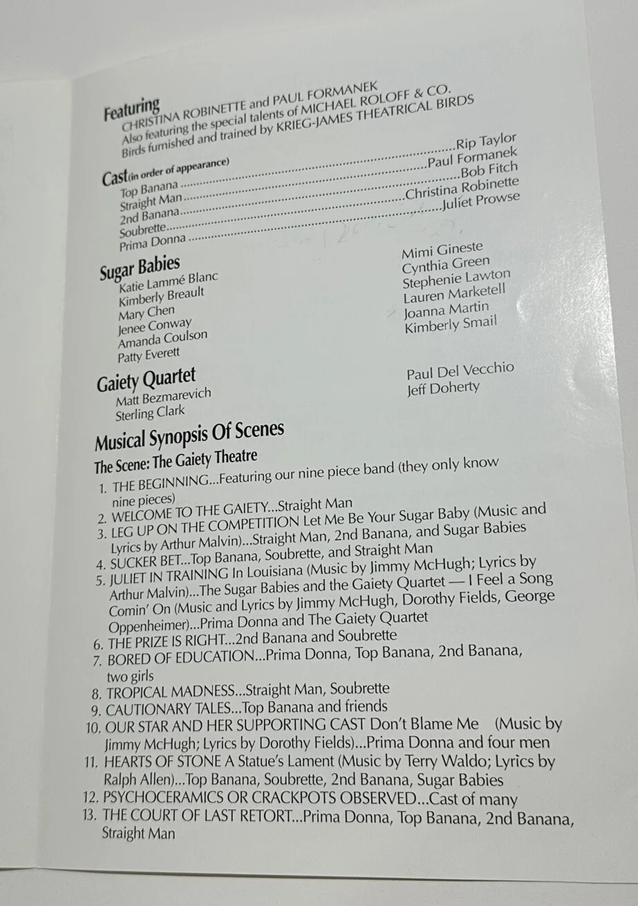 Juliet Prowse — Sugar Babies Act II Flyer Signed Juliet Prowse & Matt Bezmarevich Harrahs Tahoe, изображение 4