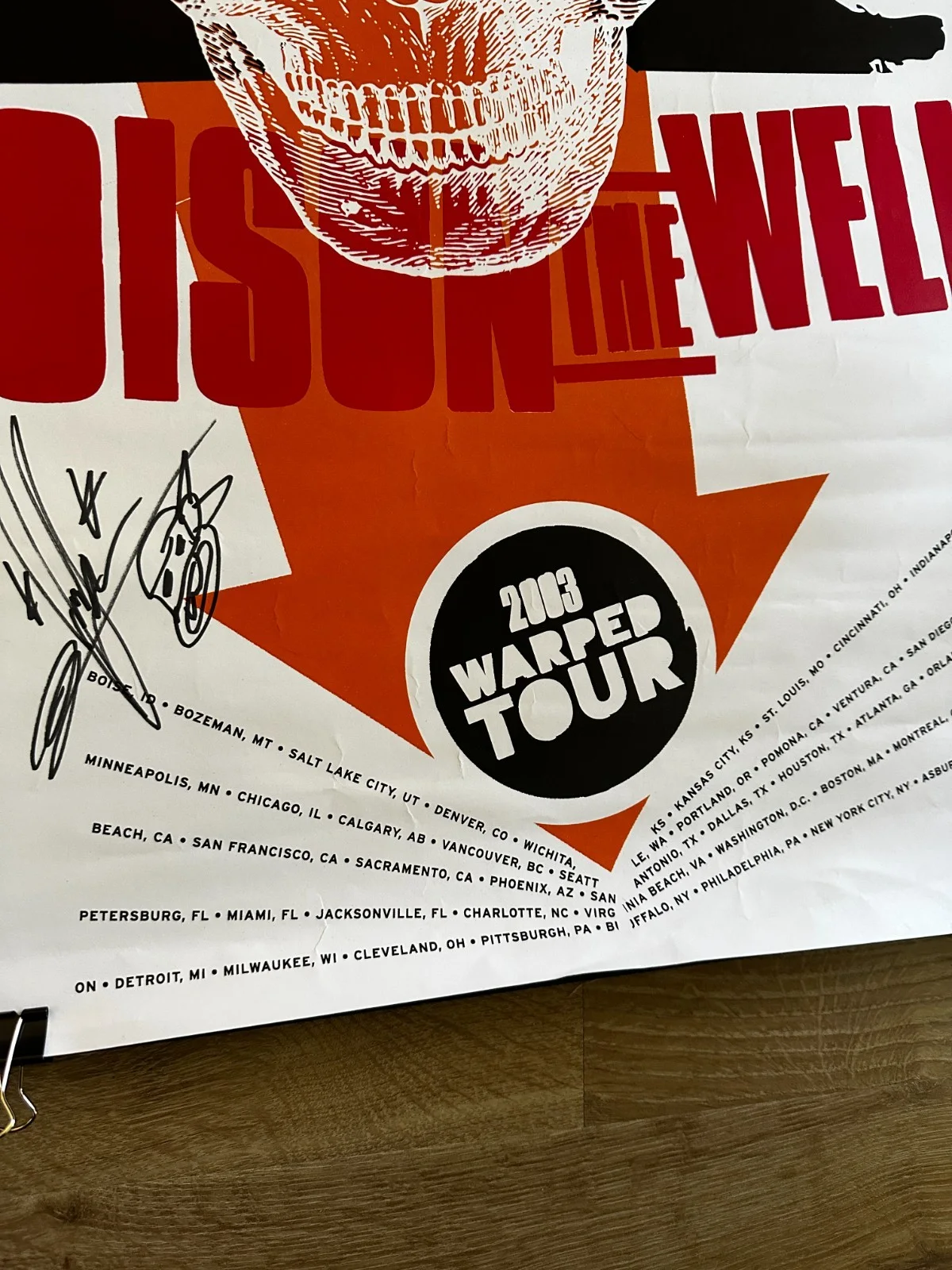 Jeffrey Moreira "Poison the Well" Warped Tour 2003 poster SIGNED, image 4