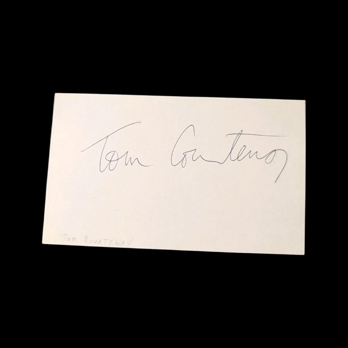 Tom Courtenay — Tom Courtenay Signed 3x5 Index Card Autograph Actor Movies