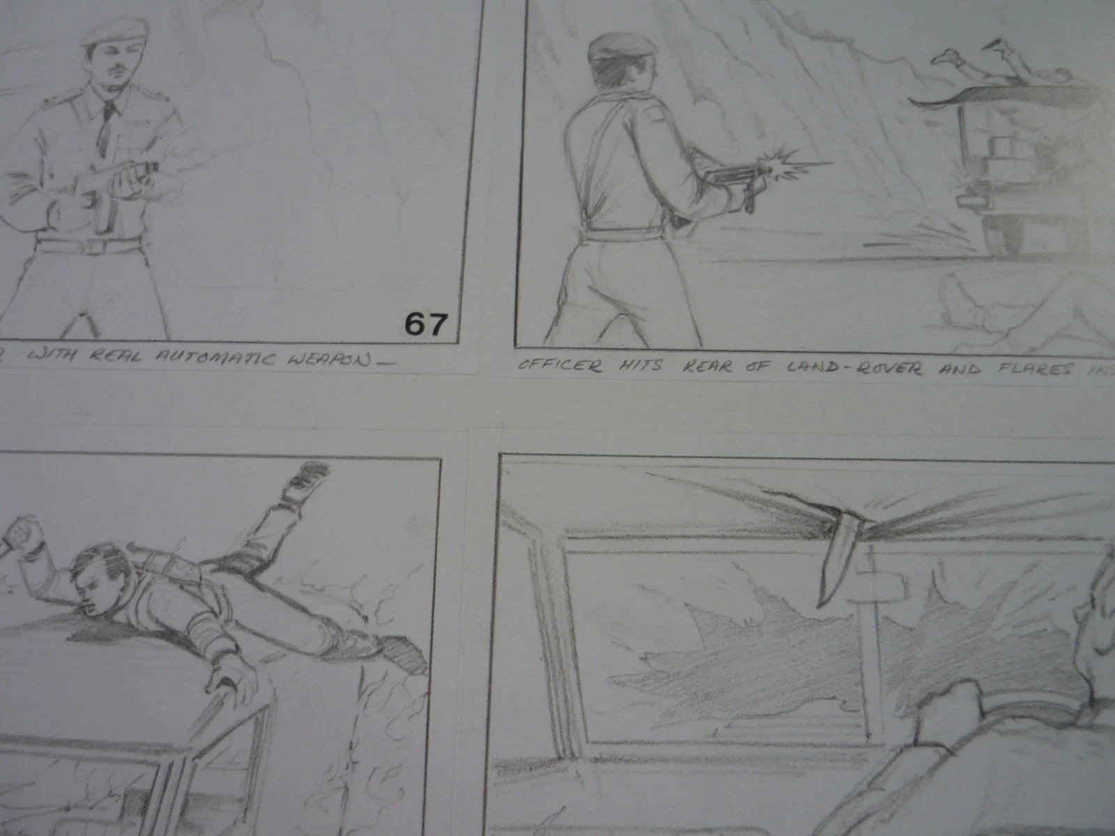 a4 framed 007 james bond storyboard living daylights gibraltar chase double set, image 2